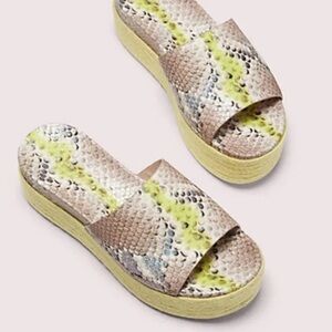 Kate Spade snake print platform sandals nwt